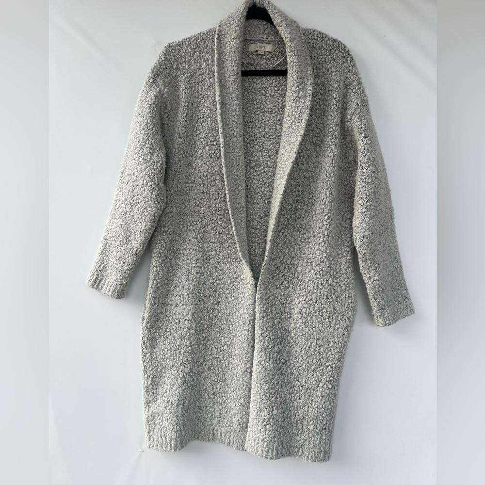 Loft Wool Alpaca‎ Blend  Gray Open Front Cardigan Size XS-S